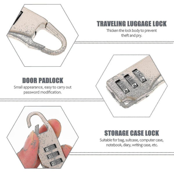 6 Pcs Travel Tool Box Backpack Lock Suitcase Padlocks Suitcase Padlock Travel Carousel 3