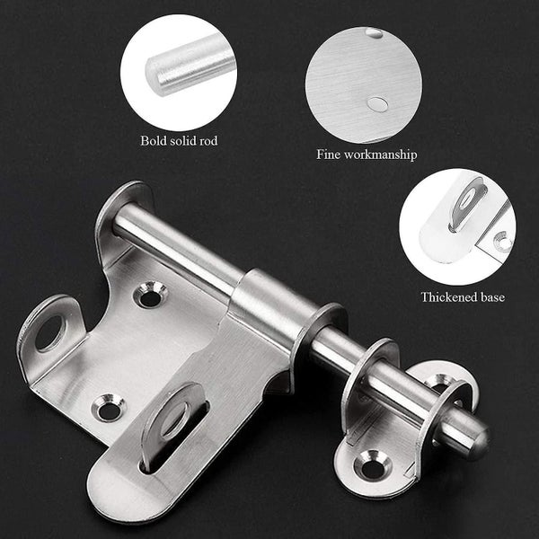 Sliding Door Latch Bolt Latch Thickened Stainless Steel Solid Durable With Hole Carousel 2
