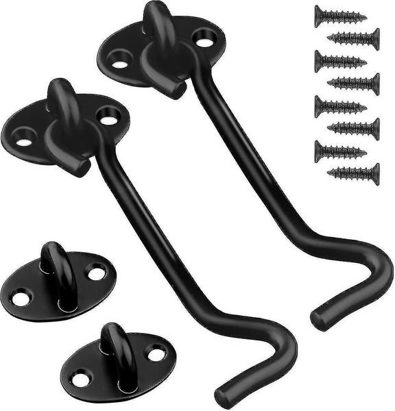 2 Pieces Cabin Hook Door Latch Hook Black Stainless Steel Hooks With Oil Door La Carousel 2