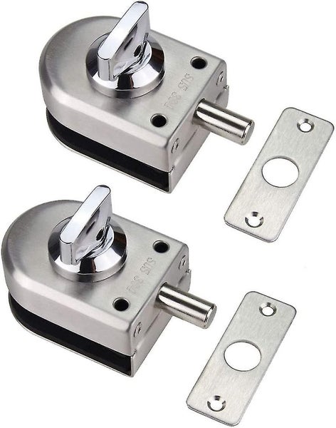 2 Pack 304 Stainless Steel Glass Door Latch,frameless Glass Doors - Half Round Carousel 1
