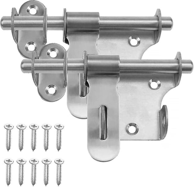 Door Latch, 2 Pcs Latch, Sliding Door Latches Thickened Stainless Steel Durable Carousel 1