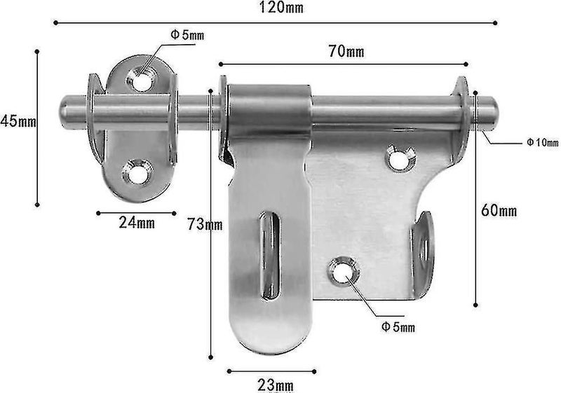 Door Latch, 2 Pcs Latch, Sliding Door Latches Thickened Stainless Steel Durable Carousel 2