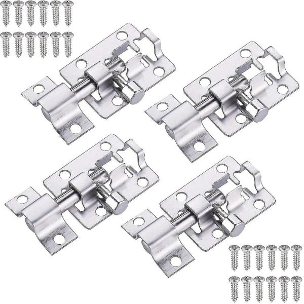 Set Of 4 Latches 1.5 Inch Sliding Bolt Door Latch, Non-deformable Stainless Stee Carousel 1