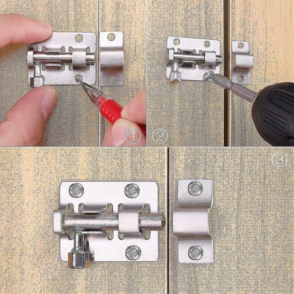 Set Of 4 Latches 1.5 Inch Sliding Bolt Door Latch, Non-deformable Stainless Stee Carousel 4