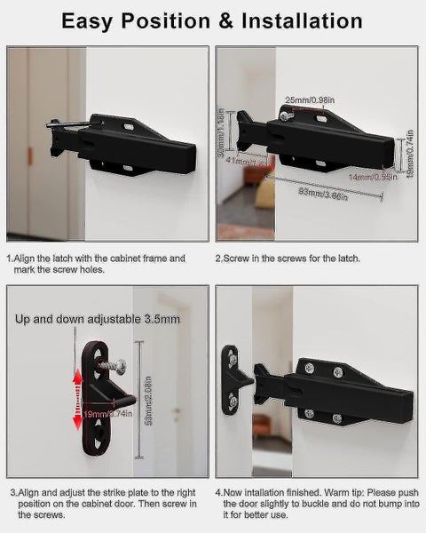 Push To Open Door Latch 4 Pack Cabinet Push Latch For Doors Heavy Duty Rv Drawer Carousel 5