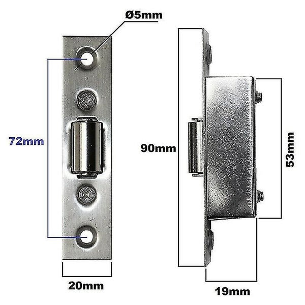 Adjustable Roller Catch Satin Mortice Door Spring Ball Latch Stainless Steel Carousel 2