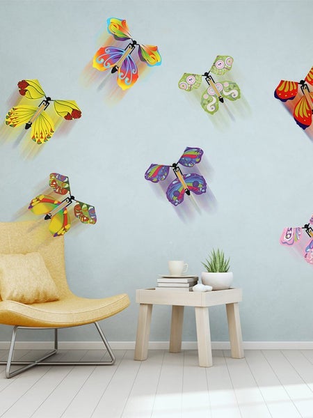 20 Pcs Magic Fairy Flying Butterfly, Flying Paper Butterflies Rubber Ba Carousel 7