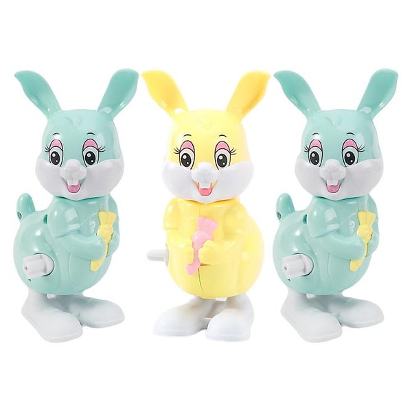 3pcs Wind-up Plastic Rabbit Toy Clockwork Toys Kids Funny Party Playthings Carousel 1