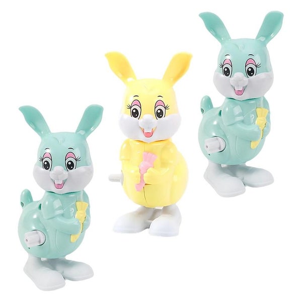 3pcs Wind-up Plastic Rabbit Toy Clockwork Toys Kids Funny Party Playthings Carousel 2