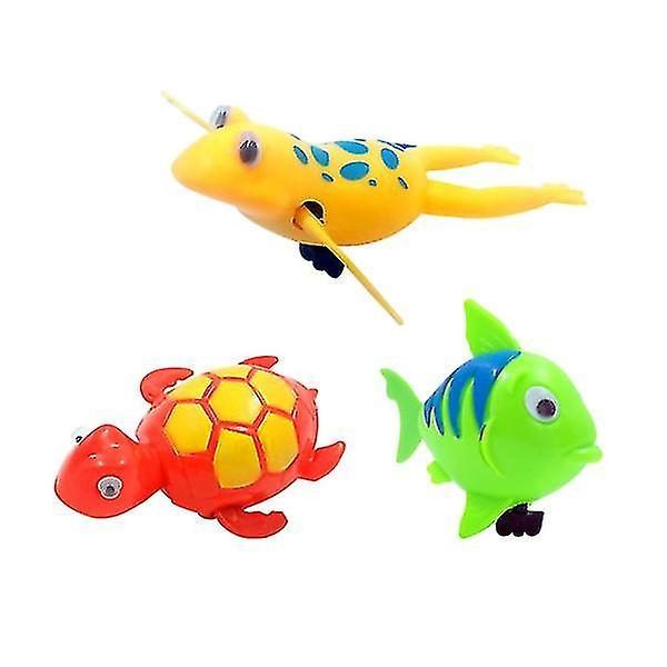 3pcs Toys Durable Cartoon Wind-up Cute Plastic Tortoise Chain Tiddler Bathtub Carousel 1