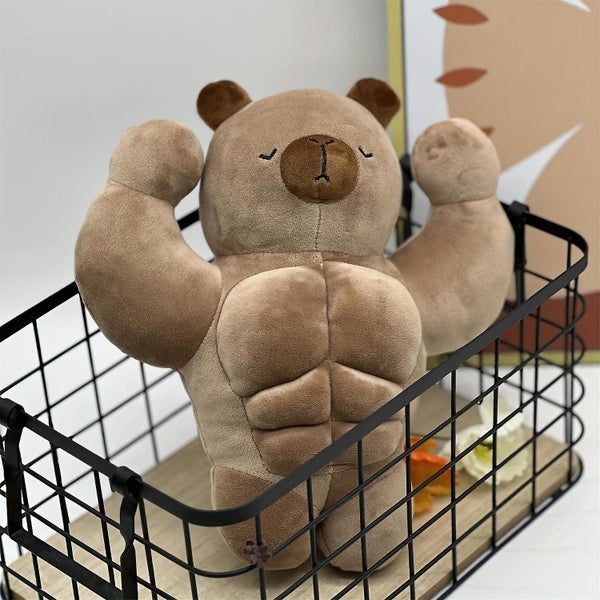 Doll Childrens Doll Doll Muscle Capybara Plush Toy Capybara Macho Man Carousel 2