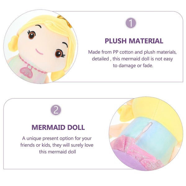Plush Mermaid Doll Cartoon Mermaid Toy Plush Mermaid Doll Toddler Plush Toy Kid Carousel 2