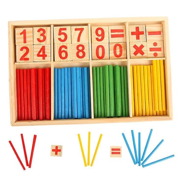 Counting Stick Calculation Math Educational Toy, Wooden Number Cards And Countin Carousel 1