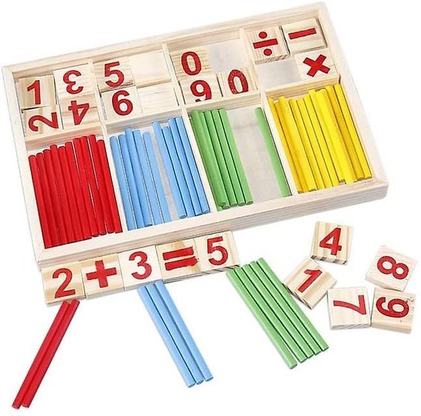 Counting Stick Calculation Math Educational Toy, Wooden Number Cards And Countin Carousel 2