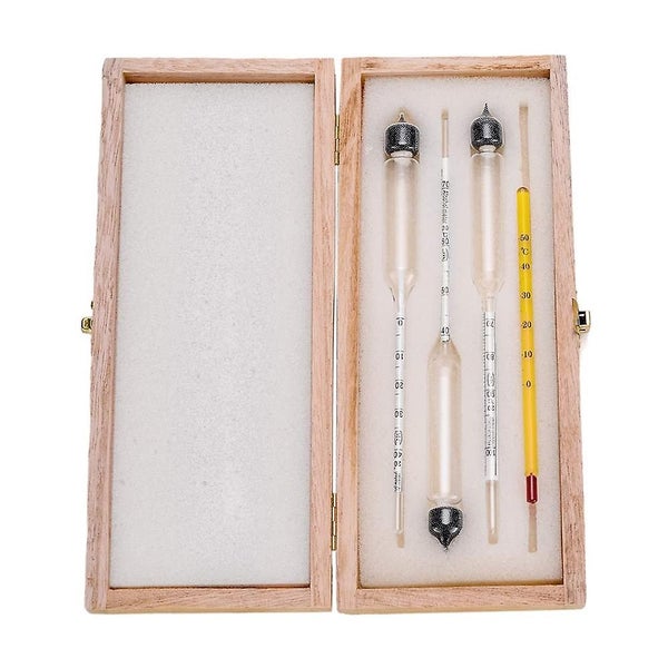 3pieces Hydrometer Alcoholmeter Tester Set Alcohol Concentration Meter Carousel 1