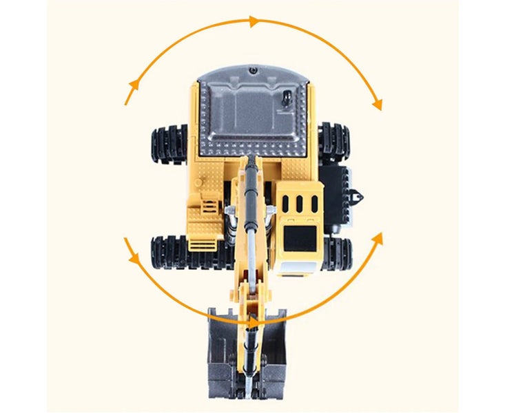 Remote Control Excavator Digger Construction RC Truck Vehicle Toys for Kids Gift Carousel 4