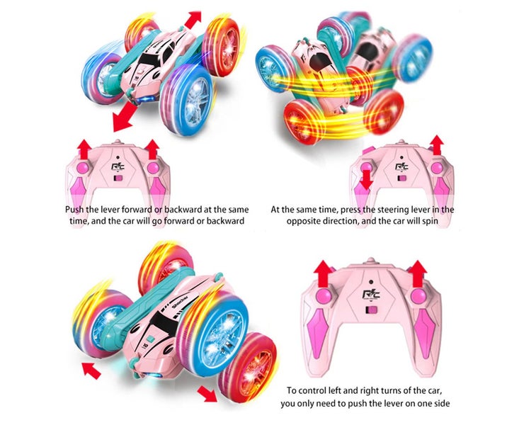 RC Stunt Car Remote Control Twisting Toy Car 4WD Double Sided Rotation Car wi... Carousel 2