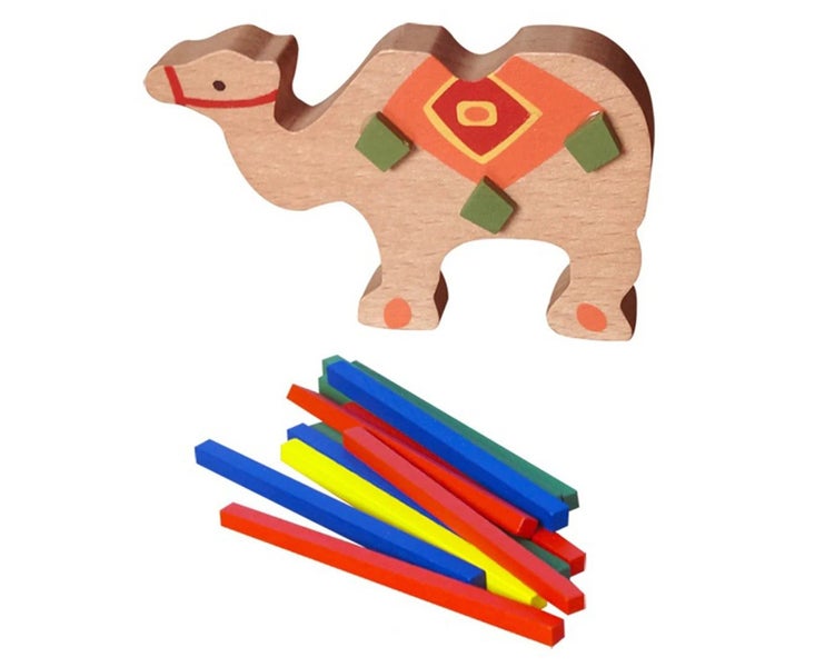 Wooden Elephant Camel Animal Balancing Stack Colorful Block Development Kids Toy Carousel 2