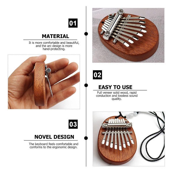 Marimba Instrument Finger Thumb Piano 8 Key Mini Kalimba Kalimba Gecko Small Carousel 5