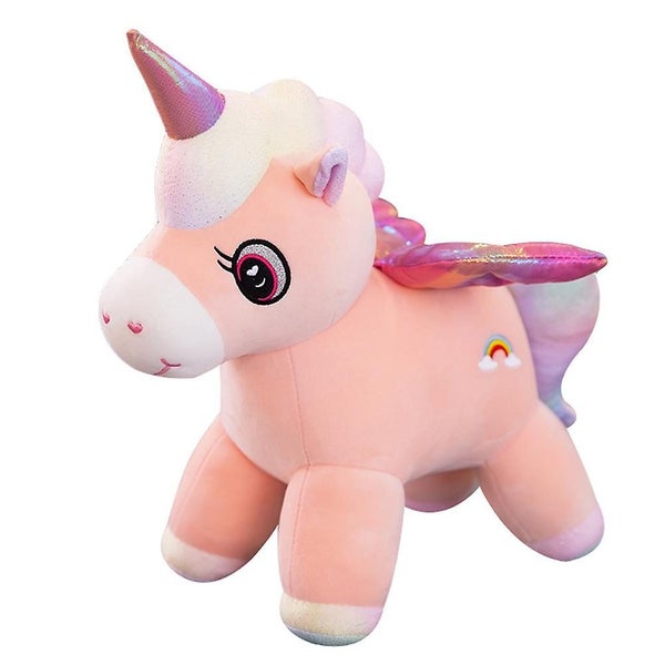 1pc Lovely Plush Unicorn Doll Decor Cartoon Girl Sleep Long Throw Pillow 28cm Carousel 1