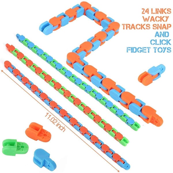 6 Pieces Wacky Tracks Fidget Toys,sensory Fidget Snake Twist Toy Carousel 3