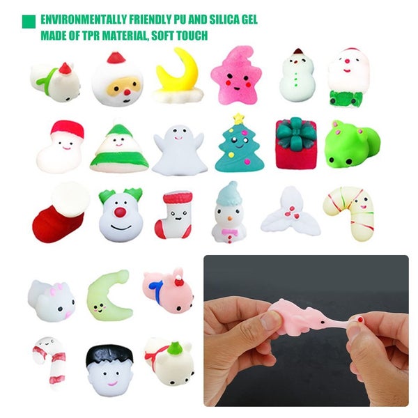 Mochi Squishy Toys, 20pcs Random Glitter Squishy Toys Kawaii Cute Soft Carousel 1