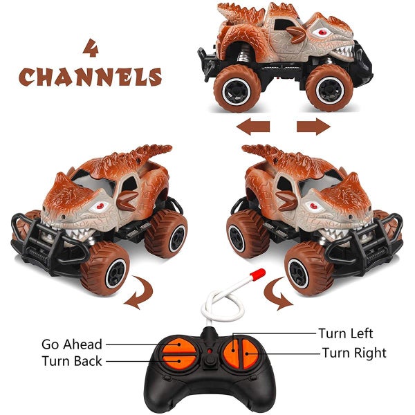 Channel Remote Control Car for Kids 1/43 Scale RC Car Dinosaur Toys Carousel 5