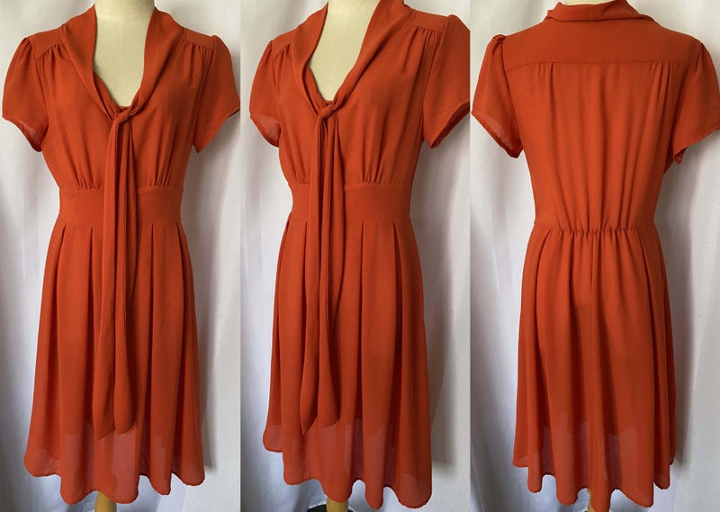 KIWI DESIGNED *ANNAH S* SEMI SHEER LIGHTWEIGHT SUMMER DAY DRESS (S) Carousel 1