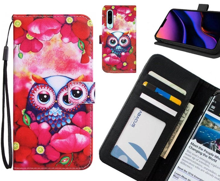 Huawei P30 case 3 card leather wallet case printed ID Carousel 1