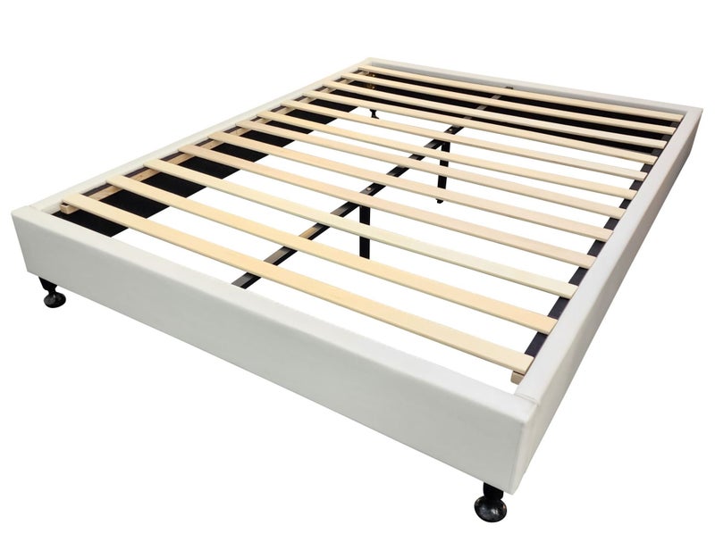 Betty bed base Boxed bed Queen size white PVC leather Carousel 10