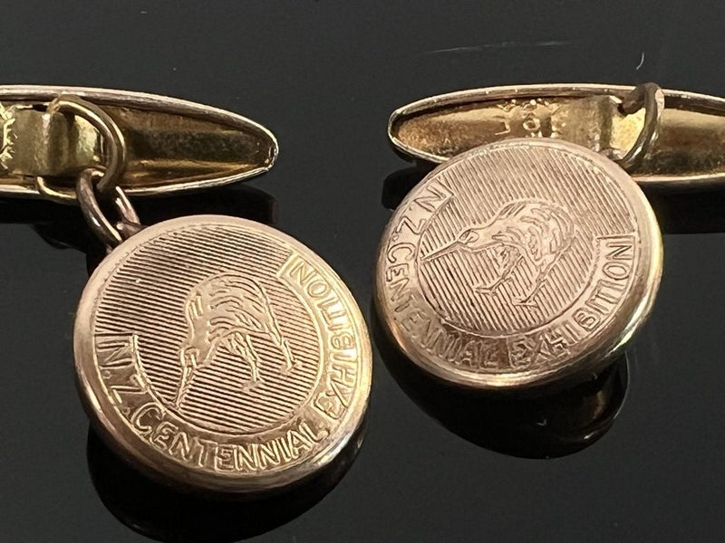 Rare c1940 Rolled Gold NZ Centennial Cufflinks | Recycle, Reuse, ReLove! Carousel 1