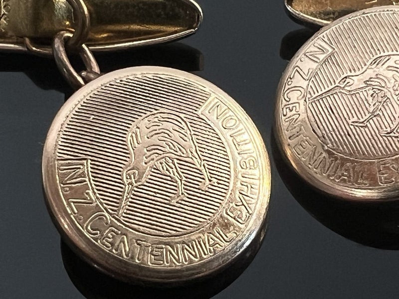 Rare c1940 Rolled Gold NZ Centennial Cufflinks | Recycle, Reuse, ReLove! Carousel 2
