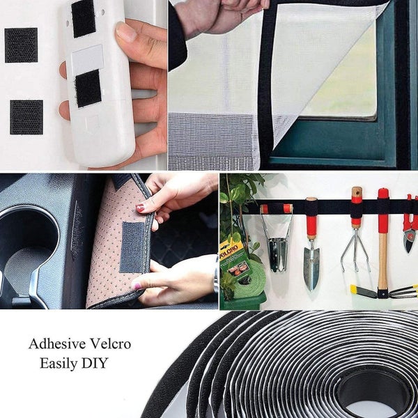 8m Double Sided Tape Extra Strong Self-adhesive Velcro Tape 20mm Wide Black Carousel 5