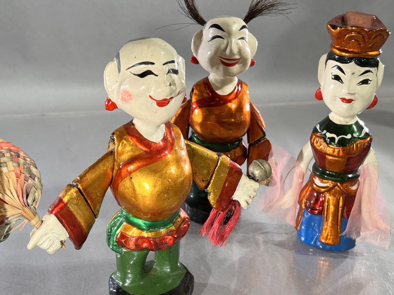 3 Vintage Vietnamese Water Puppets Carousel 1