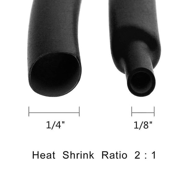 Heat Shrink Tubing 650pcs Black Heat Shrink Tubing 8 Sizes Ratio 2:1 Heat Shrink Carousel 4