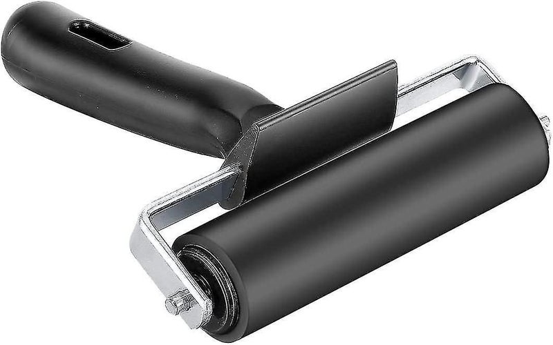 10cm Brayer Roller, 11cm (4.3in) Handle Rubber Brayer Roller Paint And Ink Rolle Carousel 1