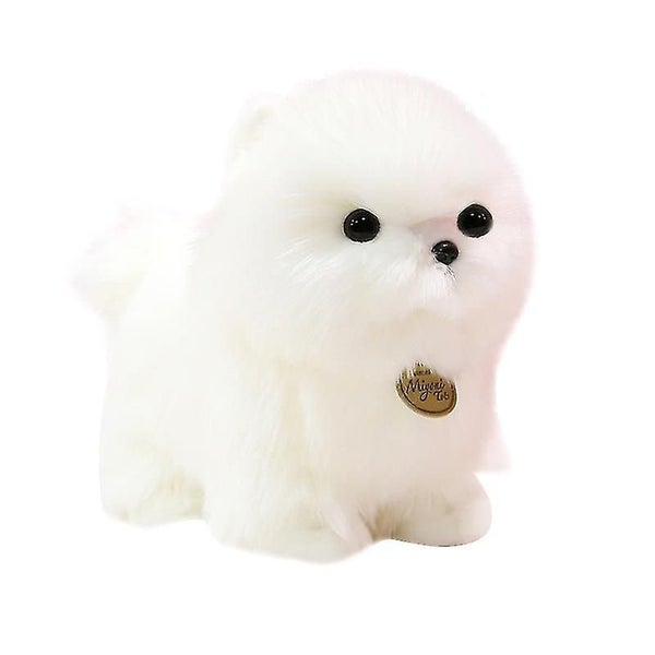 Simulation Dog Doll Plush Toy Cute White Dog Pomeranian Puppy Doll Doll Pillow Carousel 1
