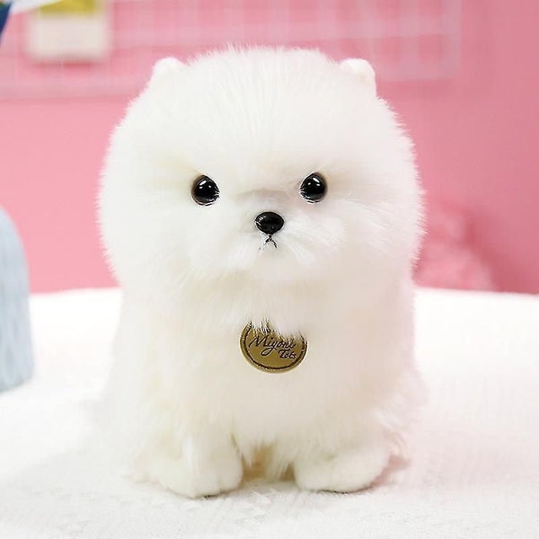 Simulation Dog Doll Plush Toy Cute White Dog Pomeranian Puppy Doll Doll Pillow Carousel 2