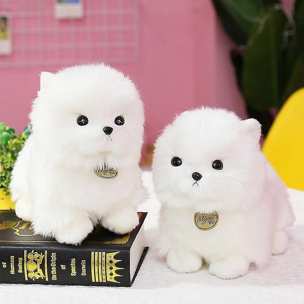 Simulation Dog Doll Plush Toy Cute White Dog Pomeranian Puppy Doll Doll Pillow Carousel 3