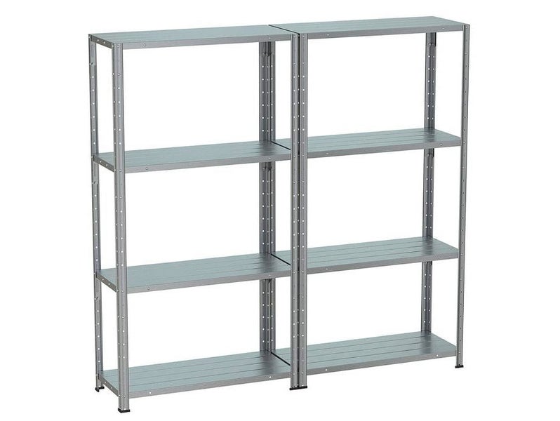 4 Tier Storage Rack Shelves 1.37m Galv Steel Shelf Workshop Shelving - Pack of 2 Carousel 1
