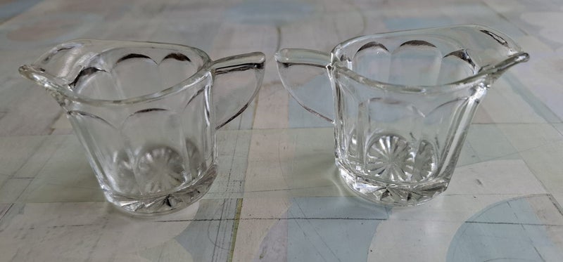 Crown Crystal - Little glass jugs with solid deco handles x 362995661973506113