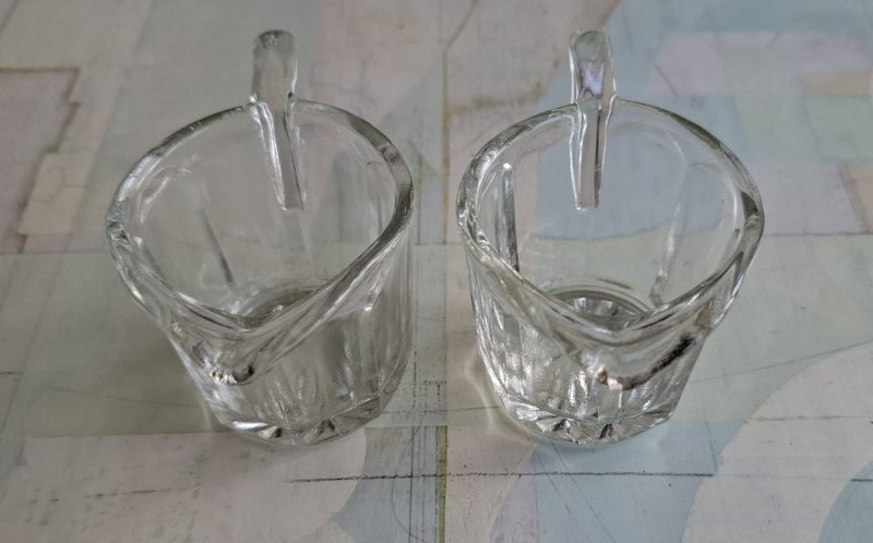 Crown Crystal - Little glass jugs with solid deco handles x 362995661973506114