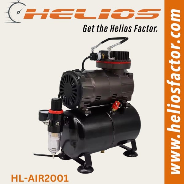 Helios - Airbrush Compressor Twin Cylinder with Tank and Cover Carousel 3