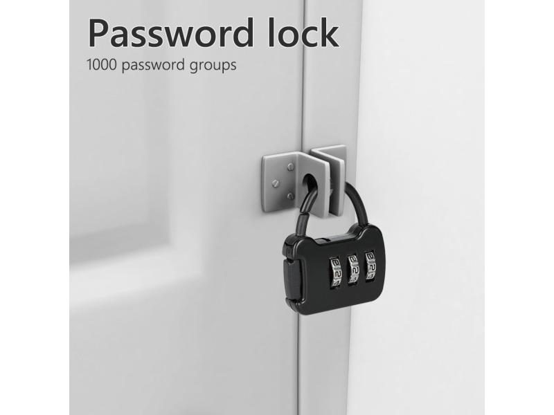 3 Digit Code Combination Password Lock Portable Travel Mini Zinc Carrying Carousel 2