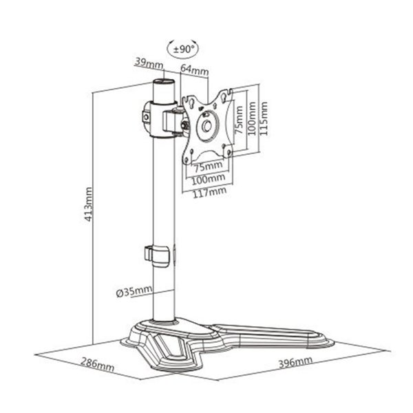 Brateck LDT30-T01 17"-32" Single Screen Articulating Monitor Stand. Carousel 2