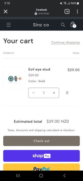 New Sinz Evil Eye Stud Earrings Sterling Silver Carousel 2
