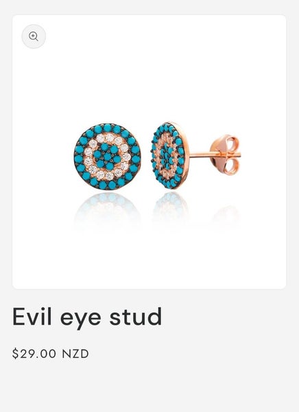 New Sinz Evil Eye Stud Earrings Sterling Silver Carousel 1