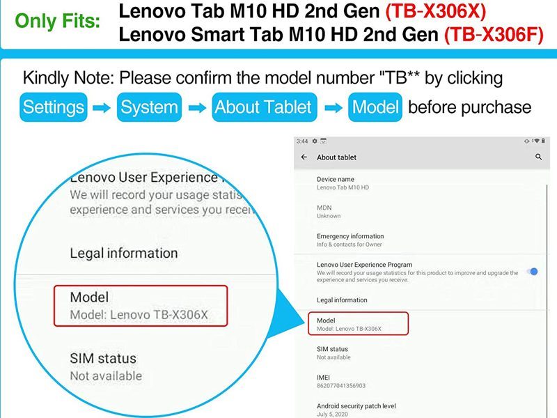 Case for Lenovo Tab M10 HD 2nd Gen TB-X306X / Smart Tab M10 HD 2nd Gen TB-X306F Carousel 5