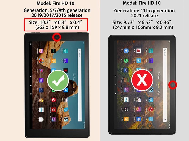 Embossed Case Cover for Kindle Fire HD 10 (9th/7th Gen, 2019/2017 Release) Carousel 5