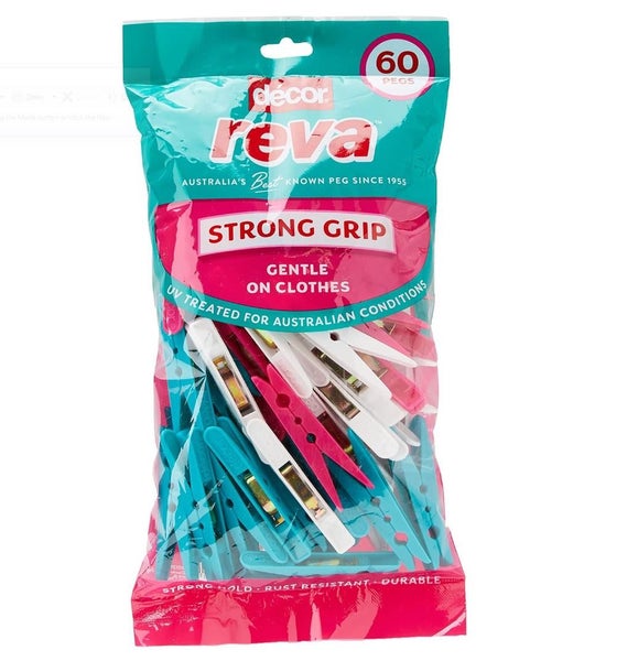 Decor Assorted Reva Pegs - 60 Pack Carousel 1